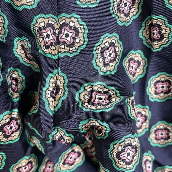 J Crew Silk Pants Womens 8 Blue Foulard Print Elastic Pull On Pajama Piping - Picture 9 of 11